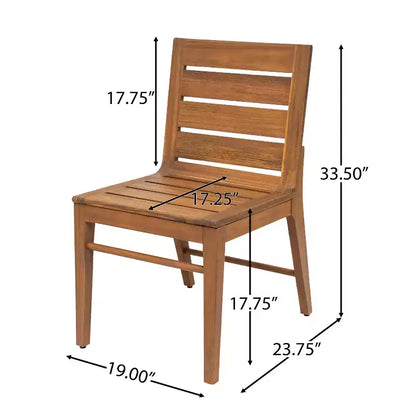 Christopher Knight Home Zola set da pranzo moderno da esterno in acacia a 5 pezzi con tavolo quadrato a doghe