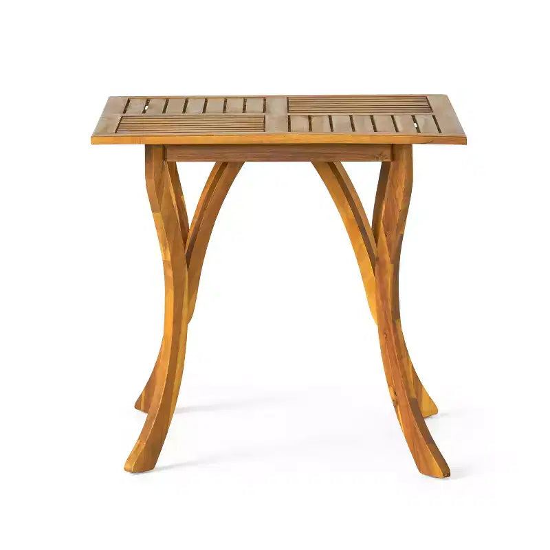 Christopher Knight Home Zola set da pranzo moderno da esterno in acacia a 5 pezzi con tavolo quadrato a doghe