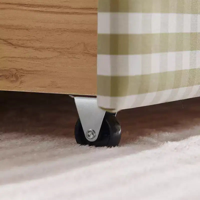 Divano letto Queen Size a Quadretti, Adorabile Struttura a Onda con 2 Cassetti, Porta USB, Tessuto in Lino - ModernLuxe