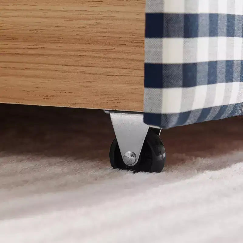 Divano letto Queen Size a Quadretti, Adorabile Struttura a Onda con 2 Cassetti, Porta USB, Tessuto in Lino - ModernLuxe