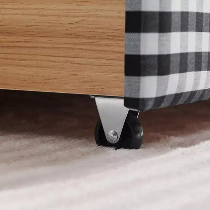 Divano letto Queen Size a Quadretti, Adorabile Struttura a Onda con 2 Cassetti, Porta USB, Tessuto in Lino - ModernLuxe