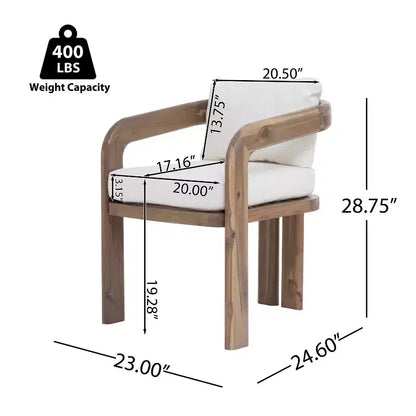 Christopher Knight Home Kesden 7 Piece Rustic Outdoor Acacia Wood Dining Set with Curved Backrest Chairs