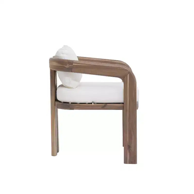 Christopher Knight Home Kesden 7 Piece Rustic Outdoor Acacia Wood Dining Set with Curved Backrest Chairs