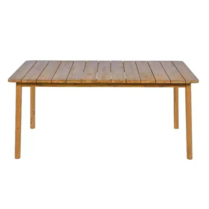 Christopher Knight Home Kesden 7 Piece Rustic Outdoor Acacia Wood Dining Set with Curved Backrest Chairs