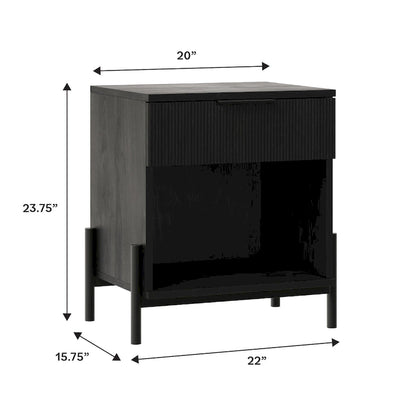 Middlebrook Designs Modern Fluted-Drawer Nightstand