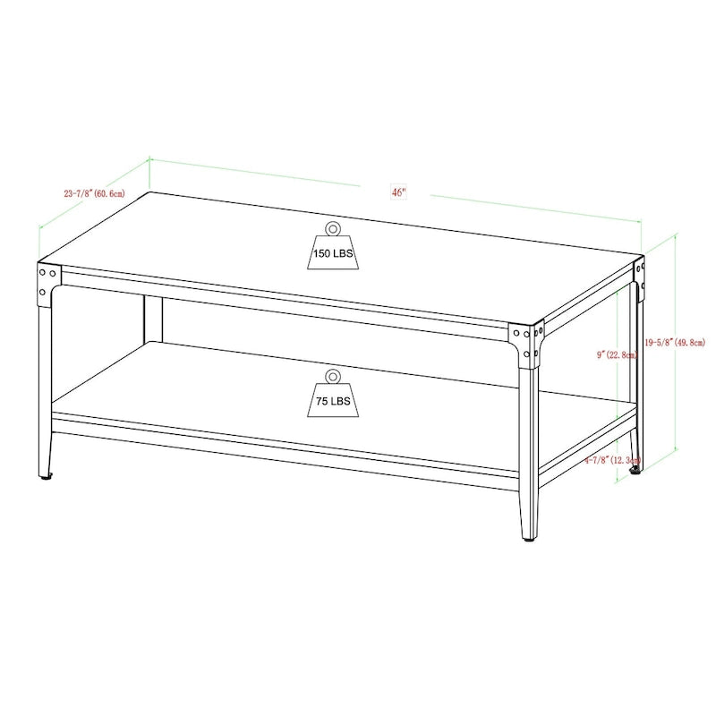 Middlebrook Witten 46-inch Angle Iron Coffee Table