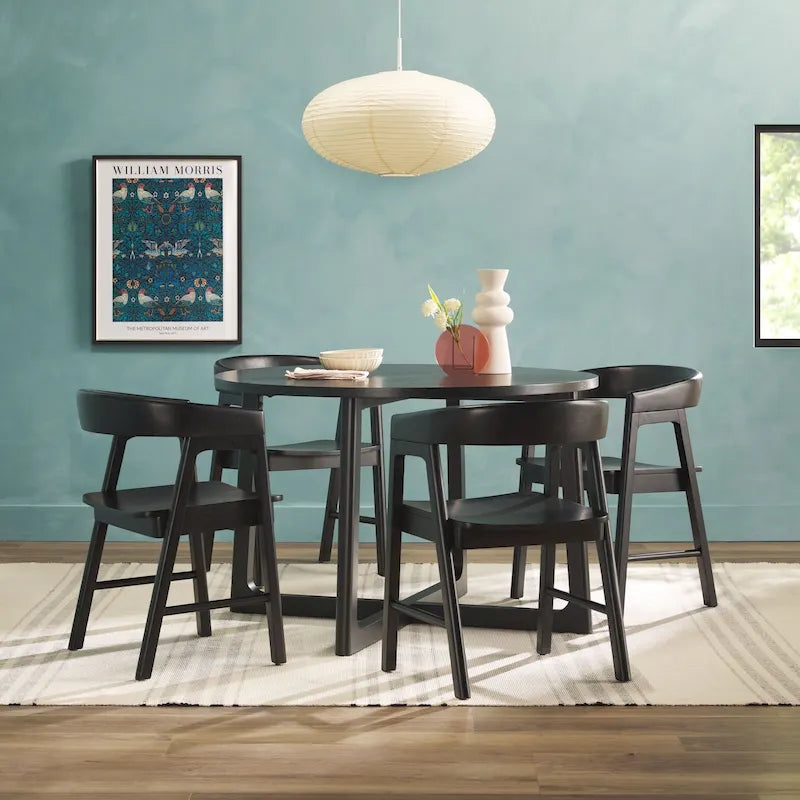 Middlebrook 5 Piece Dining Table Set with Solid Wood Chairs