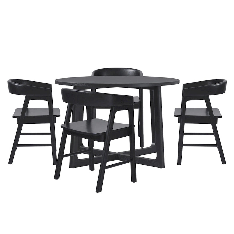 Middlebrook 5 Piece Dining Table Set with Solid Wood Chairs