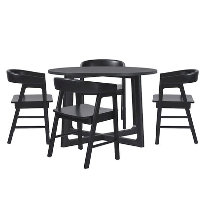 Middlebrook 5 Piece Dining Table Set with Solid Wood Chairs