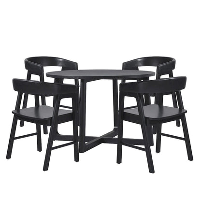 Middlebrook 5 Piece Dining Table Set with Solid Wood Chairs