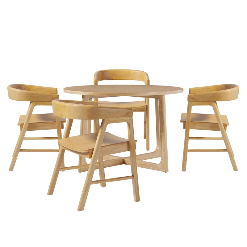 Middlebrook 5 Piece Dining Table Set with Solid Wood Chairs