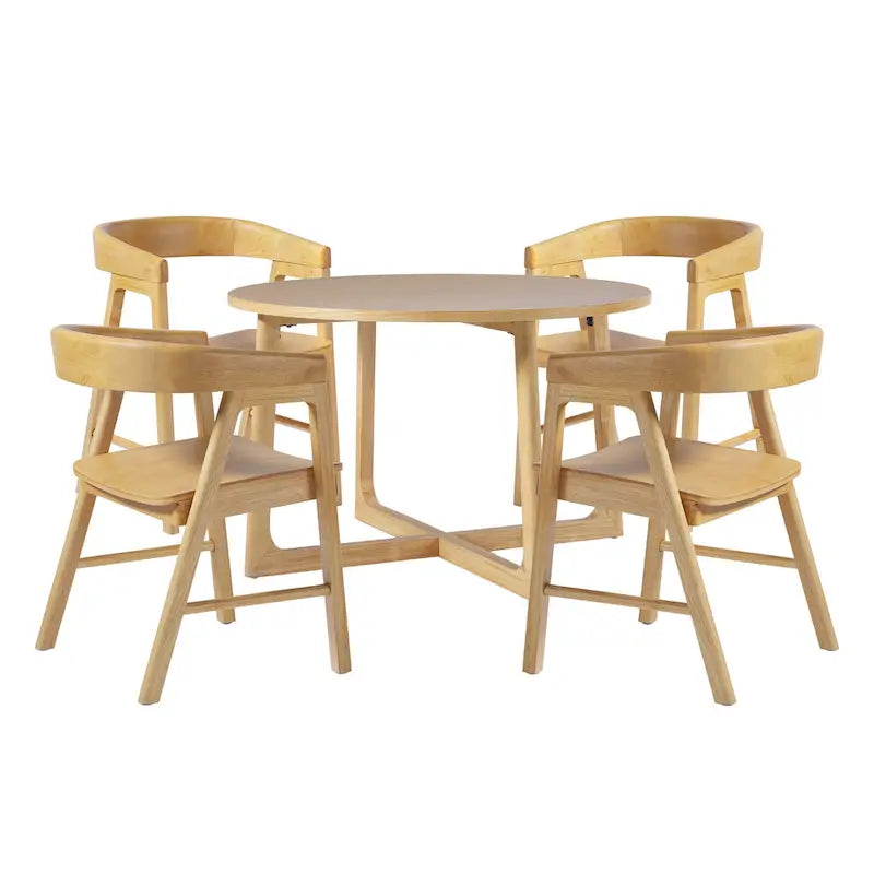 Middlebrook 5 Piece Dining Table Set with Solid Wood Chairs