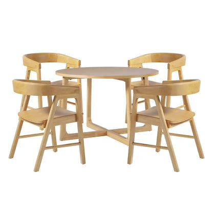 Middlebrook 5 Piece Dining Table Set with Solid Wood Chairs