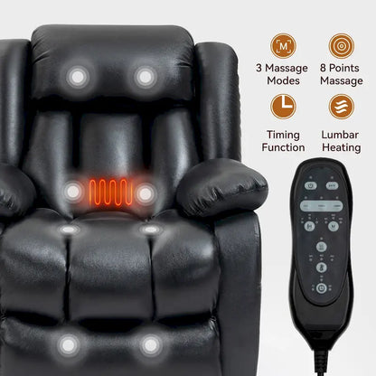 Dual Motor Infinite Position Up to 350 LBS Electric Medium size Genuine Leather Brown Power Lift Recliner Chair