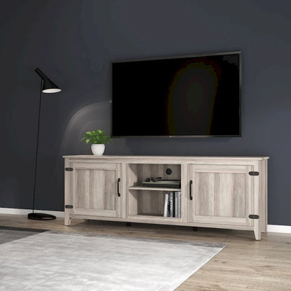 70.08  TV Stand with Doors and Open Storage Compartments for TVs Up to 60