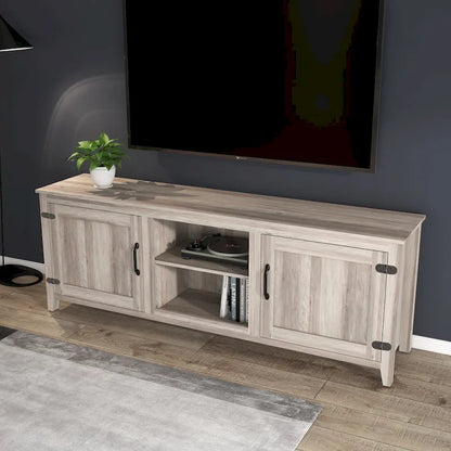 70.08  TV Stand with Doors and Open Storage Compartments for TVs Up to 60