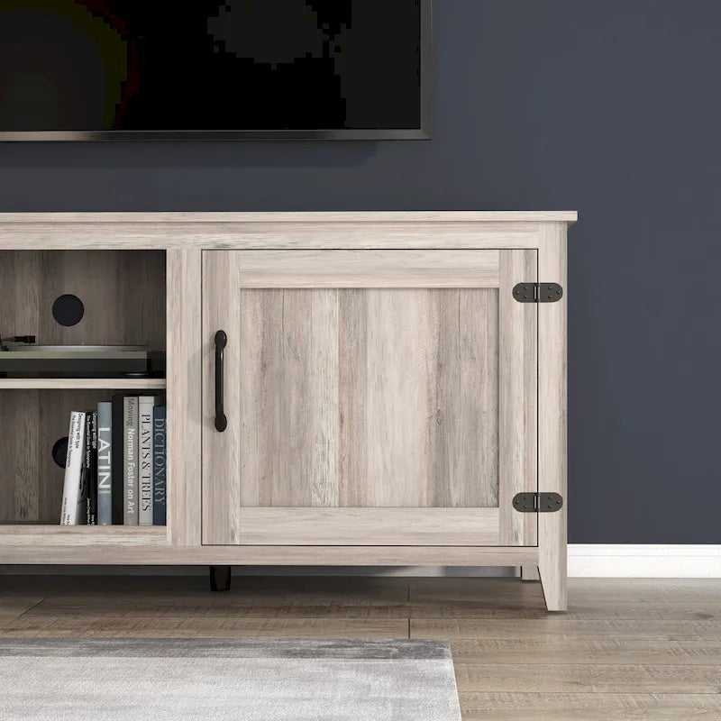 70.08  TV Stand with Doors and Open Storage Compartments for TVs Up to 60