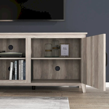 70.08  TV Stand with Doors and Open Storage Compartments for TVs Up to 60