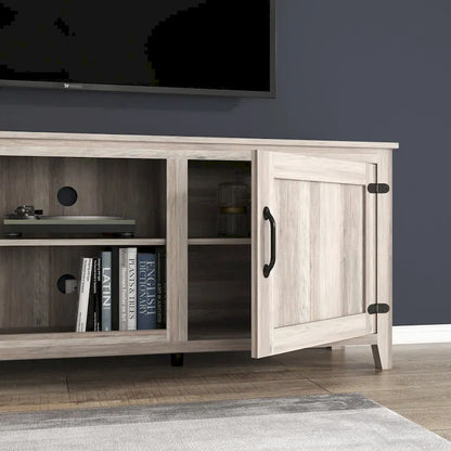 70.08  TV Stand with Doors and Open Storage Compartments for TVs Up to 60