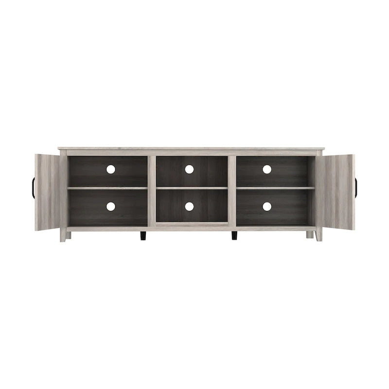 70.08  TV Stand with Doors and Open Storage Compartments for TVs Up to 60