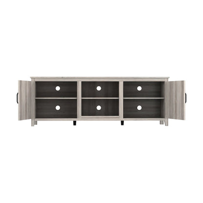 70.08  TV Stand with Doors and Open Storage Compartments for TVs Up to 60