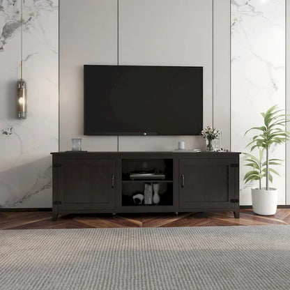 70.08  TV Stand with Doors and Open Storage Compartments for TVs Up to 60