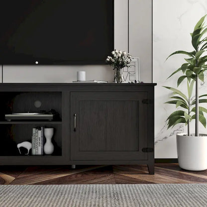 70.08  TV Stand with Doors and Open Storage Compartments for TVs Up to 60