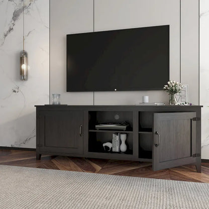 70.08  TV Stand with Doors and Open Storage Compartments for TVs Up to 60