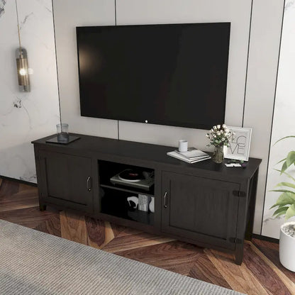 70.08  TV Stand with Doors and Open Storage Compartments for TVs Up to 60