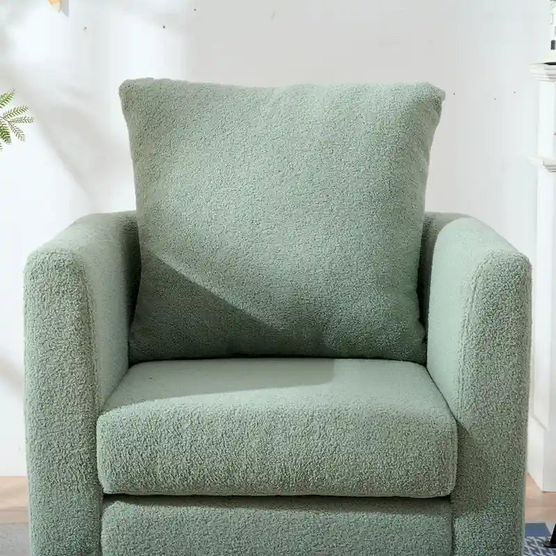 Green 26.77  Upholstered Arm Chair with Solid Wood Legs