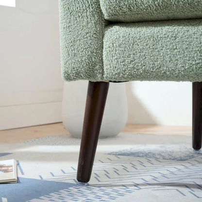 Green 26.77  Upholstered Arm Chair with Solid Wood Legs