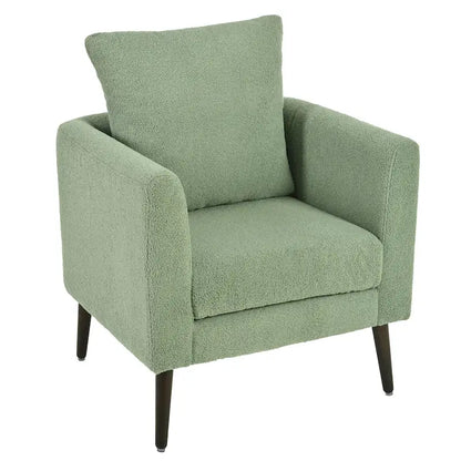 Green 26.77  Upholstered Arm Chair with Solid Wood Legs