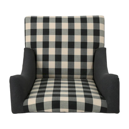 28  High-Back Upholstered Club Chair with Birch Legs