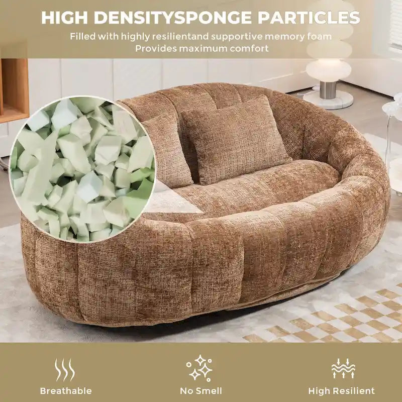 Coffee Modern 59  Chenille Loveseat Chaise Lounge Chair