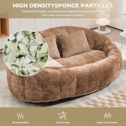 Coffee Modern 59  Chenille Loveseat Chaise Lounge Chair