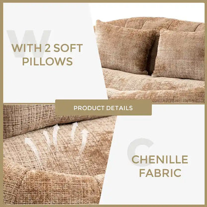 Coffee Modern 59  Chenille Loveseat Chaise Lounge Chair