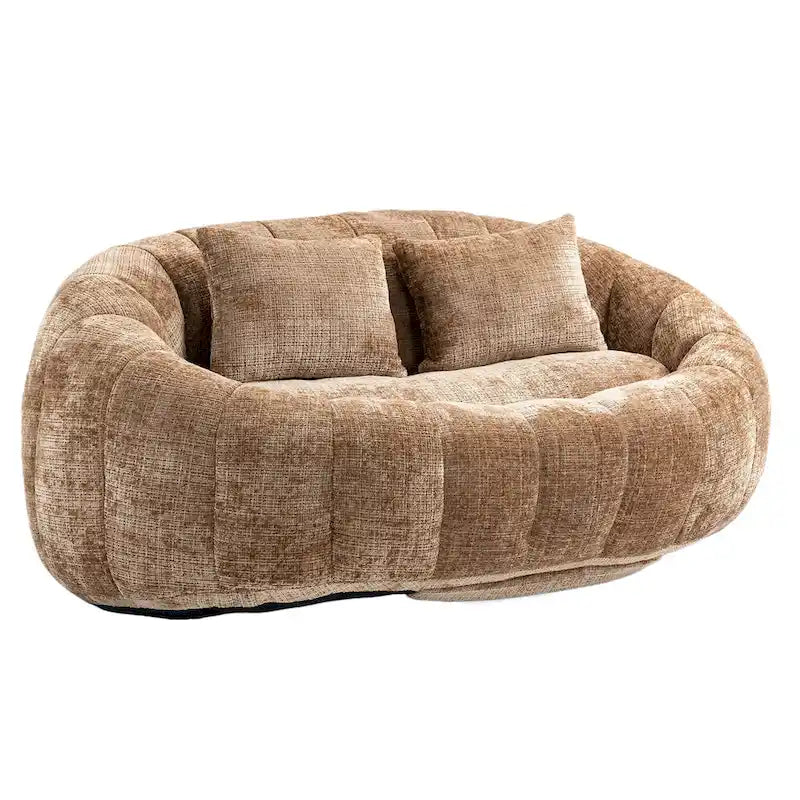 Coffee Modern 59  Chenille Loveseat Chaise Lounge Chair