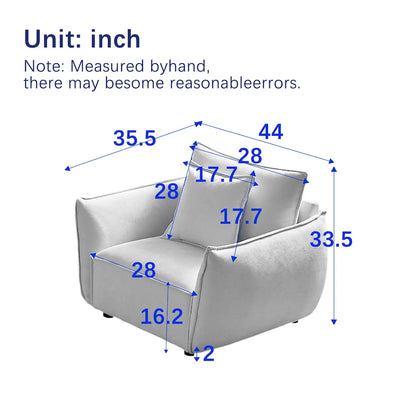 44  Upholstered Arm Chair with Pillows