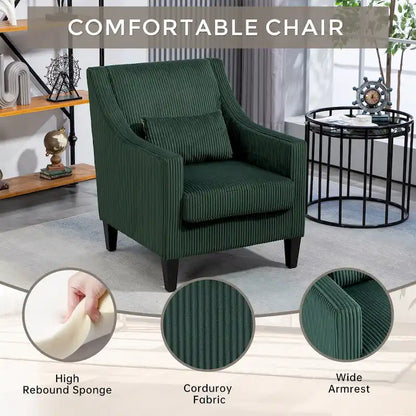 Emerald Modern 26.8  Arm Chair with Rubber Wood Legs