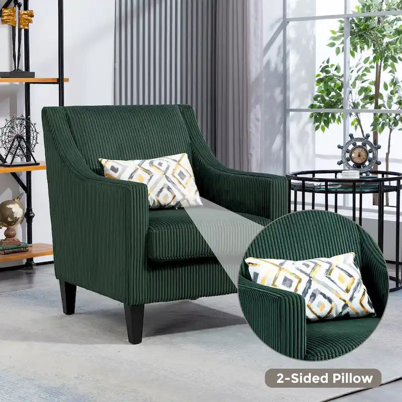 Emerald Modern 26.8  Arm Chair with Rubber Wood Legs