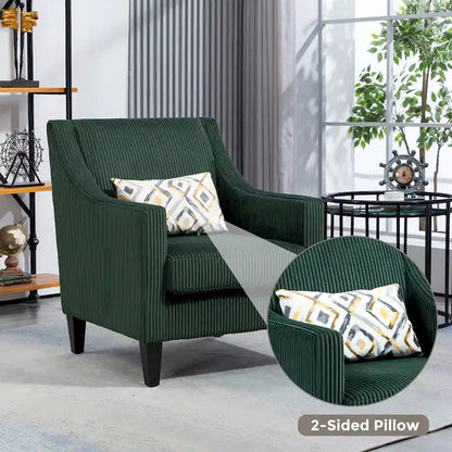 Emerald Modern 26.8  Arm Chair with Rubber Wood Legs