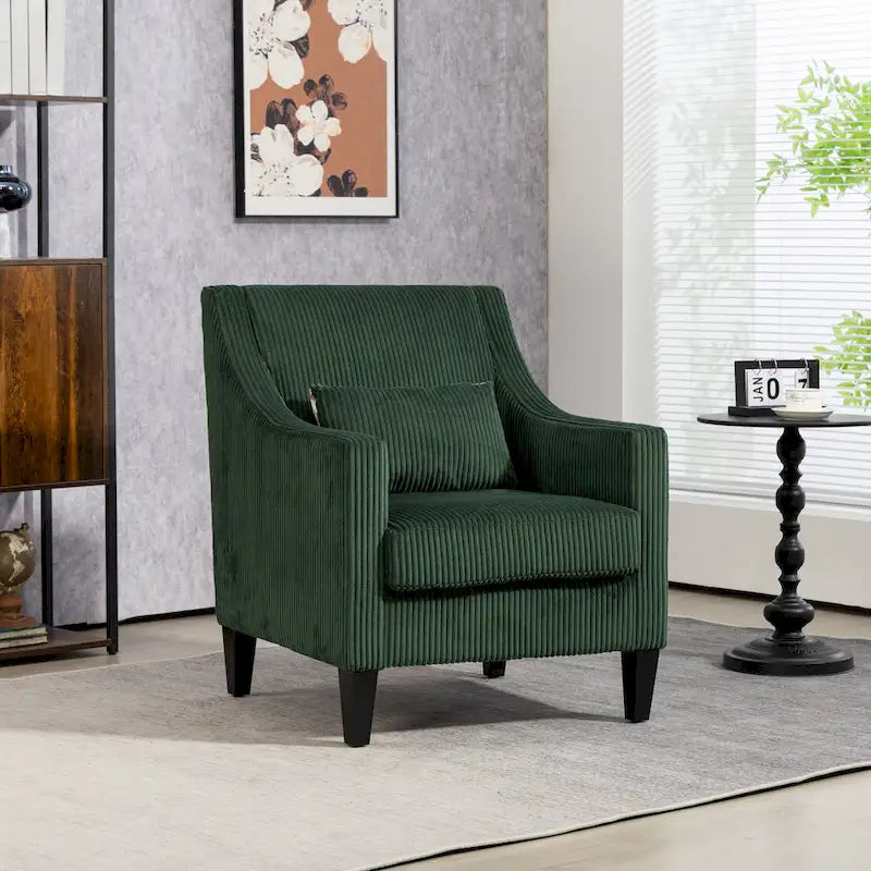 Emerald Modern 26.8  Arm Chair with Rubber Wood Legs