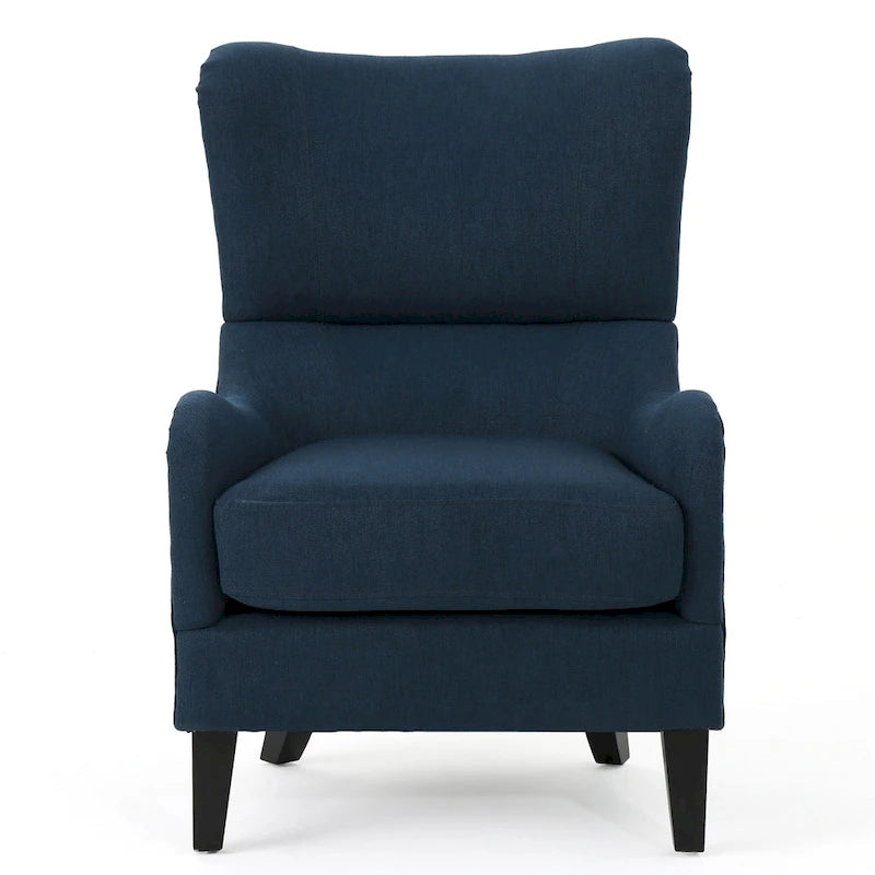 27  High Back Accent Chair with Wing Back and Birch Legs