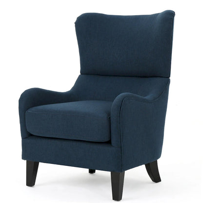 27  High Back Accent Chair with Wing Back and Birch Legs