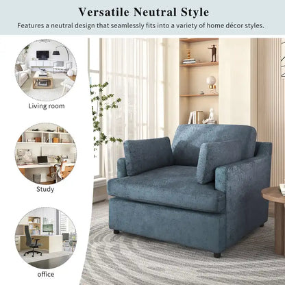 37  Accent Chair with Plastic Legs and Decorative Pillows