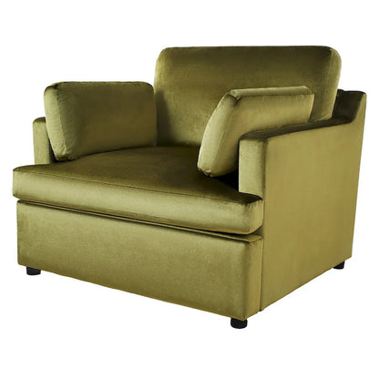 37  Accent Chair with Plastic Legs and Decorative Pillows