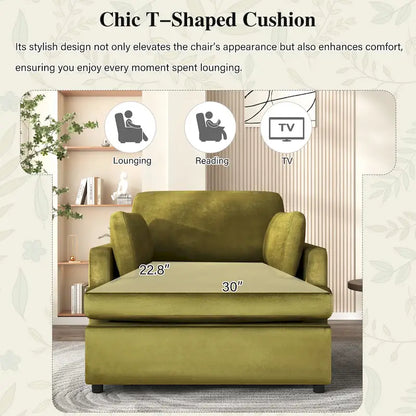 37  Accent Chair with Plastic Legs and Decorative Pillows