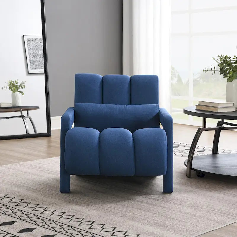 Navy Blue Modern 27.5  Accent Chair with Pillow