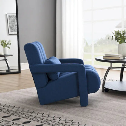 Navy Blue Modern 27.5  Accent Chair with Pillow