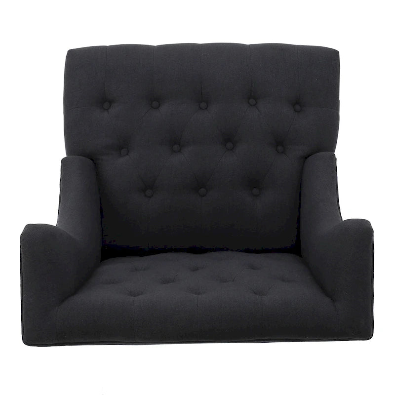 Charcoal 27.5  High Back Upholstered Button Tufted Club Chair